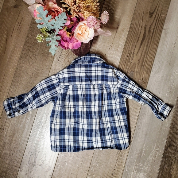 Koala Kids Blue White 100% Cotton Plaid Button Down Shirt Baby Toddler Boy 18m - Picture 10 of 10